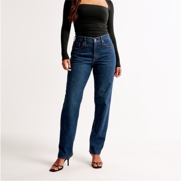 Abercrombie The 90s Straight Jeans Dark Wash Size 28 / 6 - Picture 1 of 7